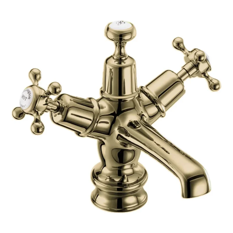 Burlington Claremont Qt Regent Basin Mixer Gold detail view - Image 1