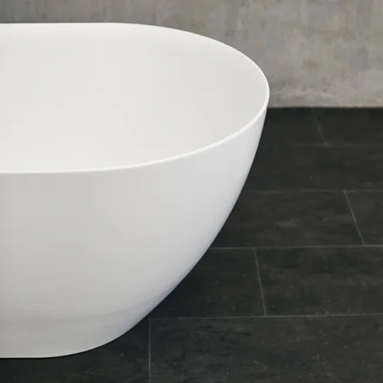 Crosswater Mpro Petite Bath White Matt detail view - Image 3
