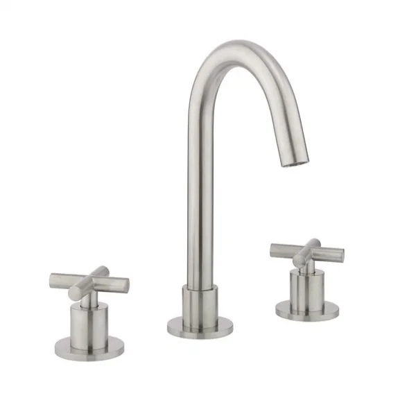 Crosswater Mpro Crosshead Basin Set Single Plate Brushed Nickel