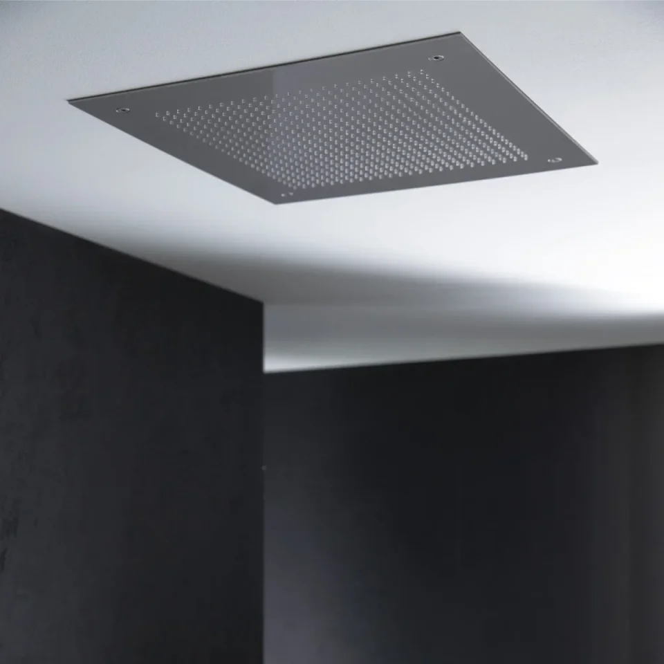 Crosswater Tranquil Recessed Shower Head Dual Flow 380mm Matt Black detail view - Image 3