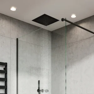 Crosswater Tranquil Recessed Shower Head Dual Flow 380mm Matt Black
