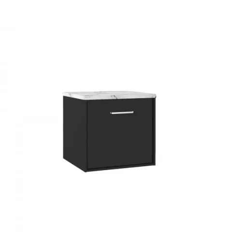 Crosswater Infinity Single Drawer Unit 500 Black Matt detail view - Image 1