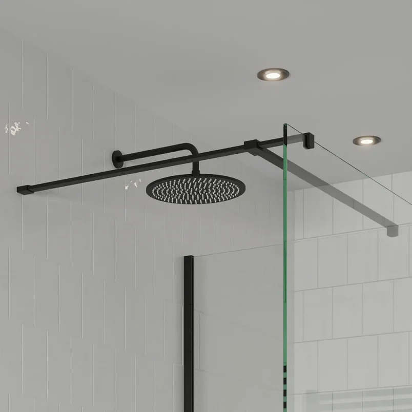 Crosswater Gallery T Brace Bar Matt Black detail view - Image 1