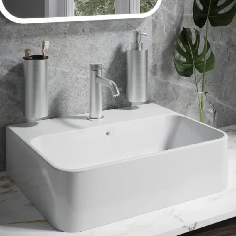 Crosswater 3one6 Tumbler Holder Single Stainless detail view - Image 2