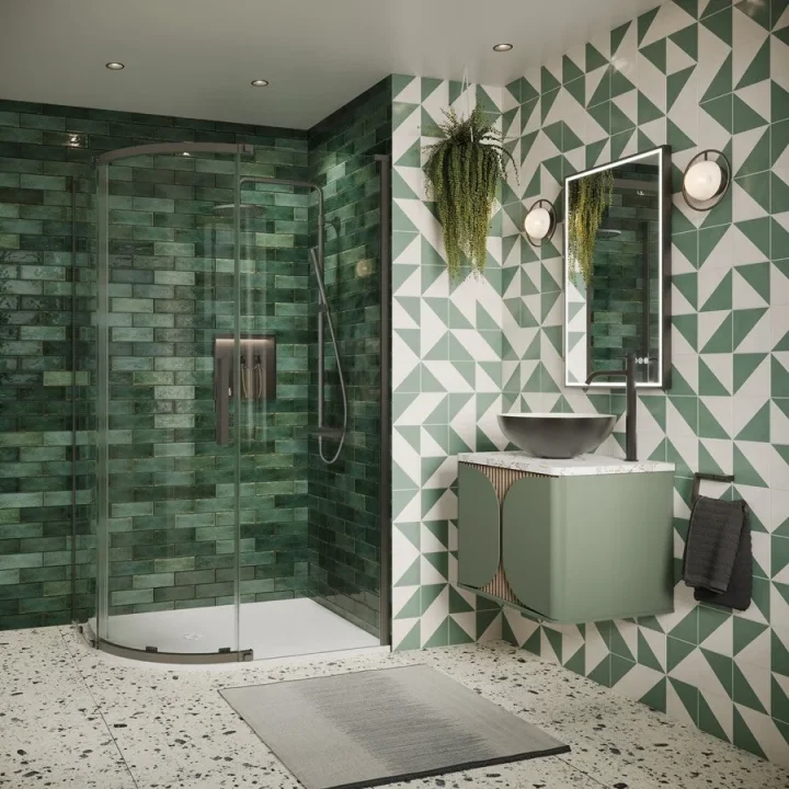 Crosswater Asura 8mm Quadrant Door 1200 X 800 Matt Black detail view - Image 1