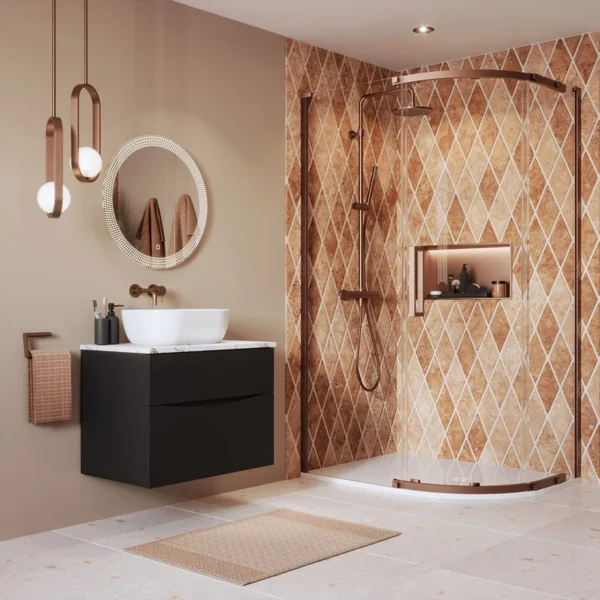 Crosswater Asura 8mm Quadrant Door 1200 X 900 Brushed Bronze