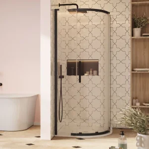 Crosswater Asura 8mm Quadrant Door 900 X 900 Matt Black