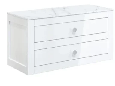 Crosswater Canvass Basin Unit 900 White Gloss detail view - Image 1