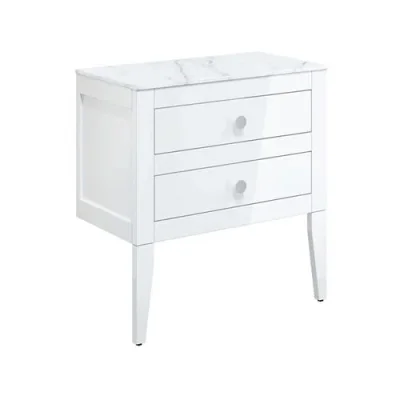 Crosswater Canvass Furniture Leg Set X 2 White Gloss detail view - Image 2