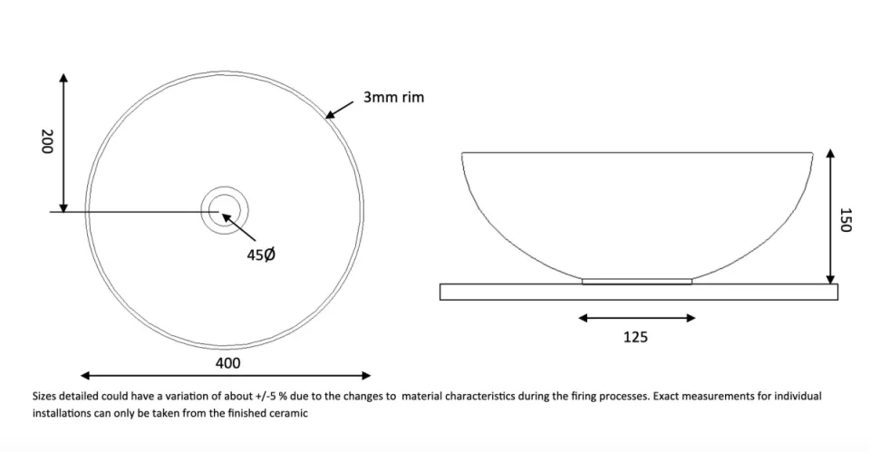Crosswater Circus Counter Basin 400 No Overflow Brushed Brass detail view - Image 4