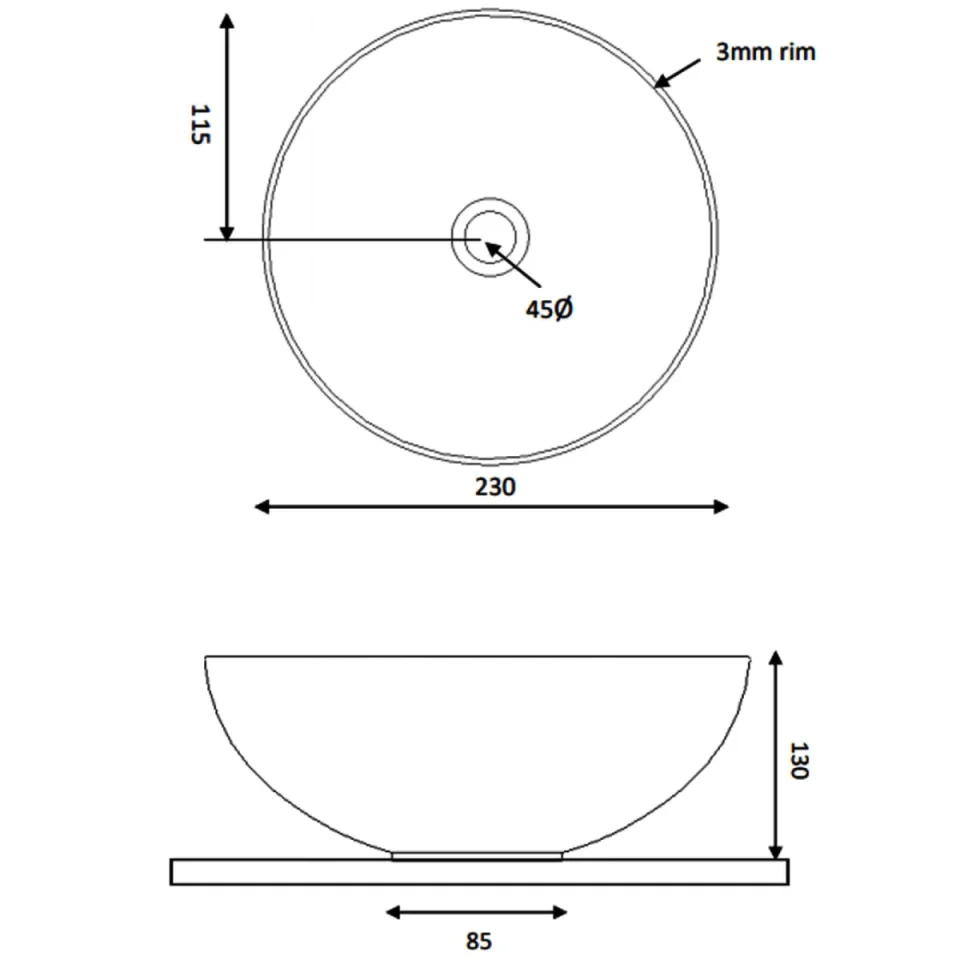 Crosswater Circus Counter Mini Basin 230 No Overflow White detail view - Image 3