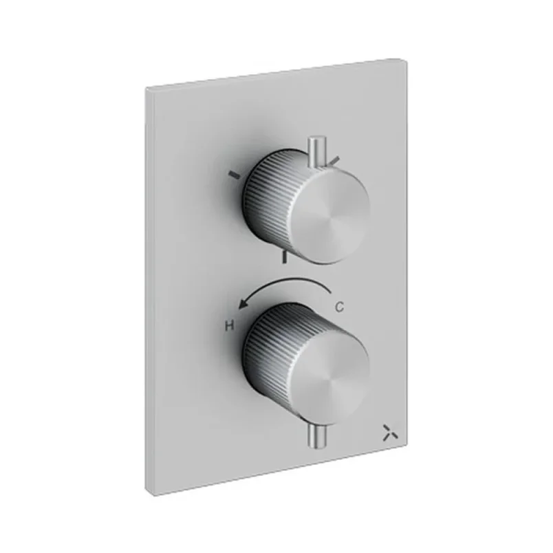 Crosswater Crossbox 3one6 3 Outlet Trim & Levers Stainless detail view - Image 2