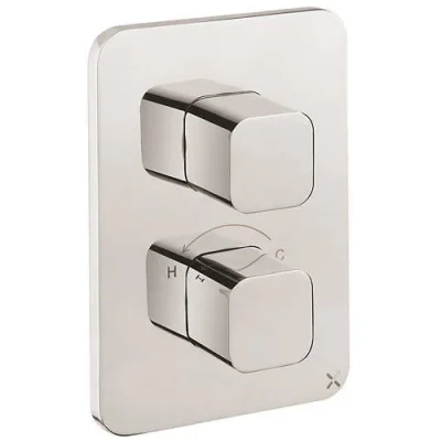 Crosswater Crossbox Atoll / Glide Ii 1 Outlet Trim & Levers Chrome detail view - Image 1
