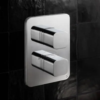 Crosswater Crossbox Atoll / Glide Ii 1 Outlet Trim & Levers Chrome detail view - Image 2