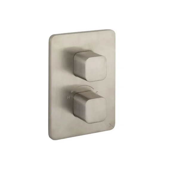 Crosswater Crossbox Glide II 2 Outlet Trim & Levers Brushed Nickel