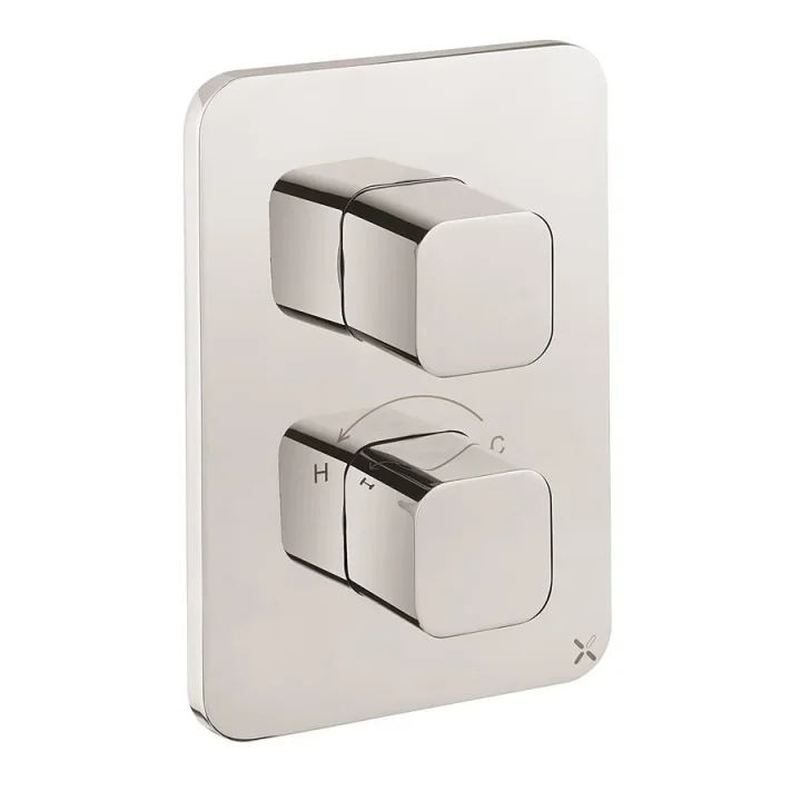 Crosswater Crossbox Glide Ii 2 Outlet Trim & Levers Chrome detail view - Image 1