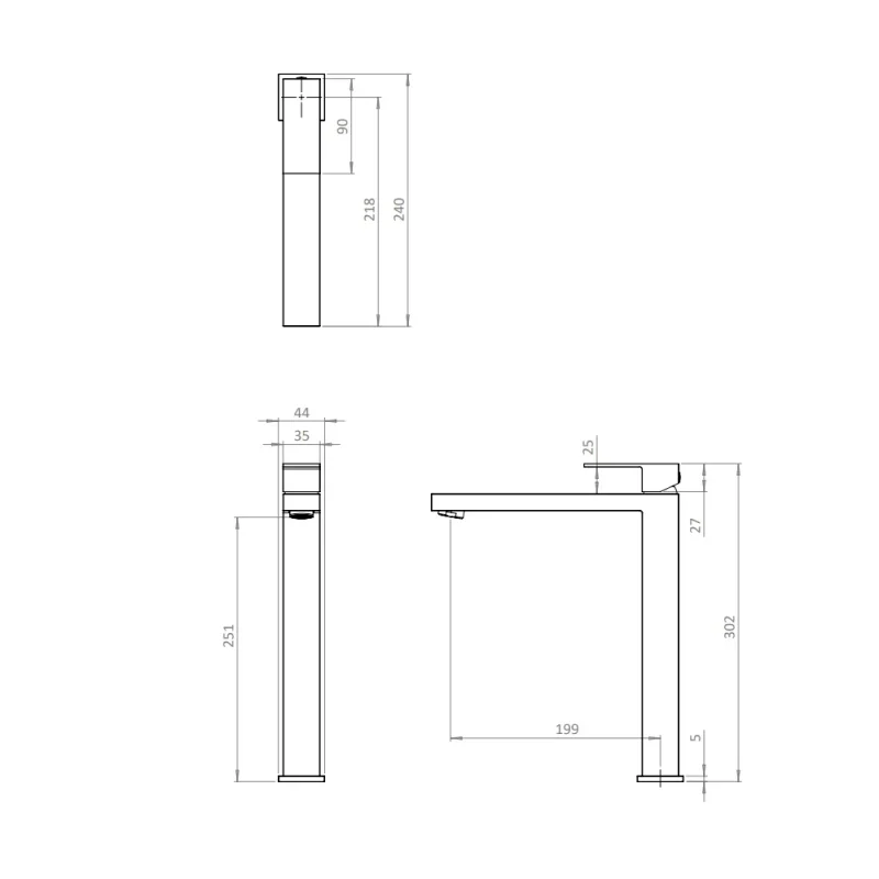 Crosswater Verge Tall Mono No Waste Chrome detail view - Image 2
