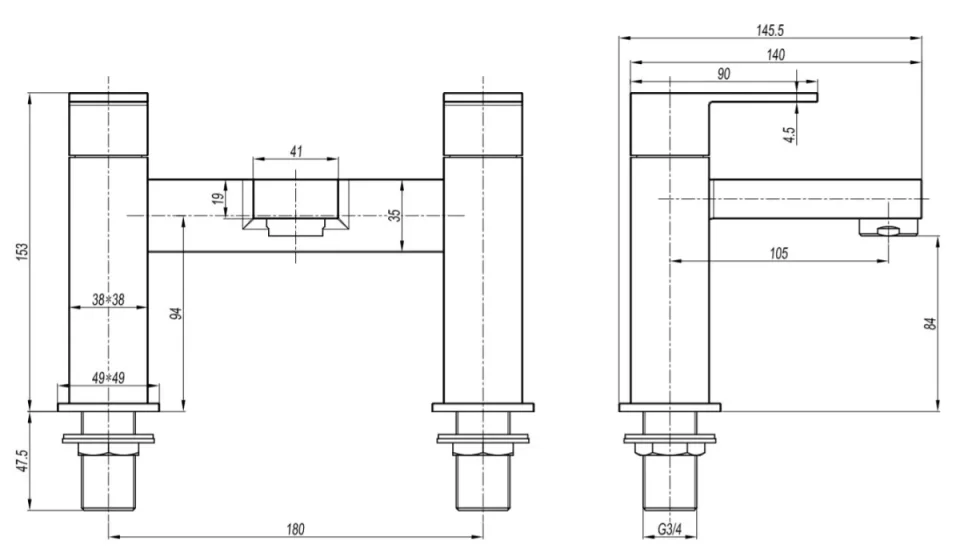 Crosswater Verge Bath Filler Brushed Brass detail view - Image 2