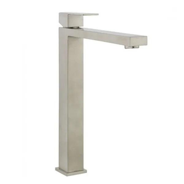 Crosswater Verge Tall Monobloc Basin Mixer Tap without Waste Stainless Steel Effect