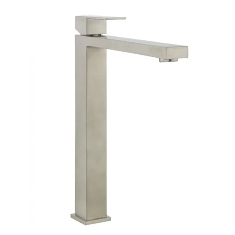 Crosswater Verge Tall Monobloc Basin Mixer Tap without Waste Stainless Steel Effect detail view - Image 1