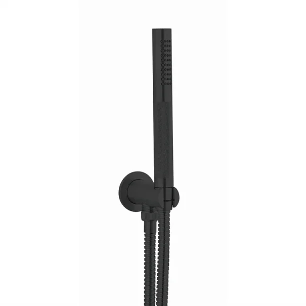 Crosswater Union Union Wall Outlet & Handset Matt Black detail view - Image 1