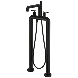 Crosswater Union Free Standing Bath Shower Mixer Matt Black Lever