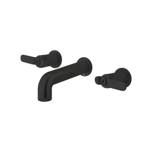Crosswater Union Basin 3 Hole Wall Mounted Basin Set Matt Black