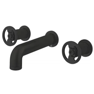 Crosswater Union Basin 3 Hole Wall Mounted Basin Set Matt Black