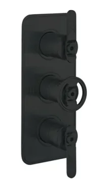 Crosswater Union 3 Handle Trimset Matt Black Lever - Must Be Paired With Wlbp2001r+ Or Wlbp3001r+ detail view - Image 1