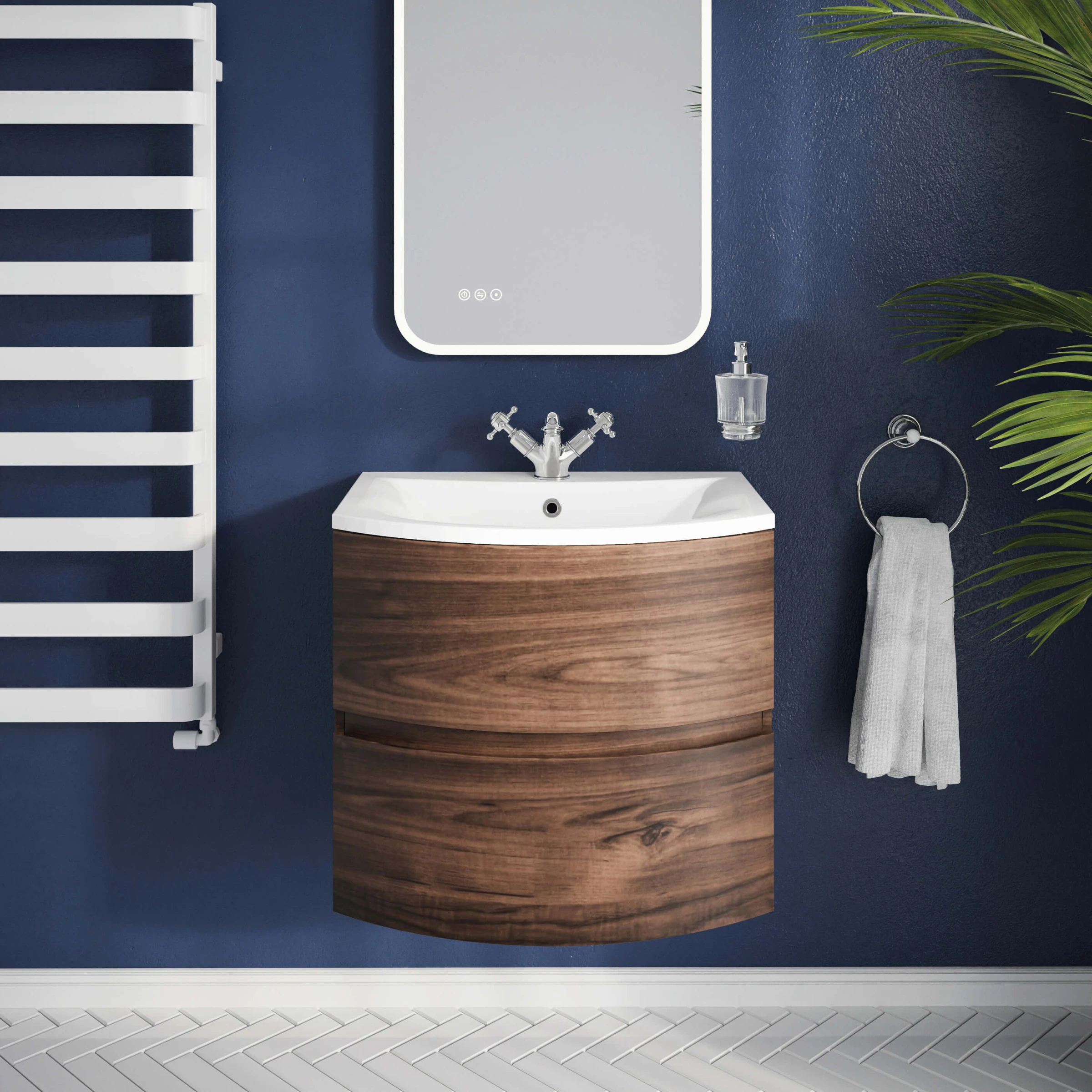 Crosswater Svelte 800mm Inset Glass Basin with 1 Tap Hole Midnight Black