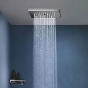 Crosswater Revive Twist Recessed Square Shower Head 380 x 380mm Polished Brushed Stainless Steel detail view - Image 1