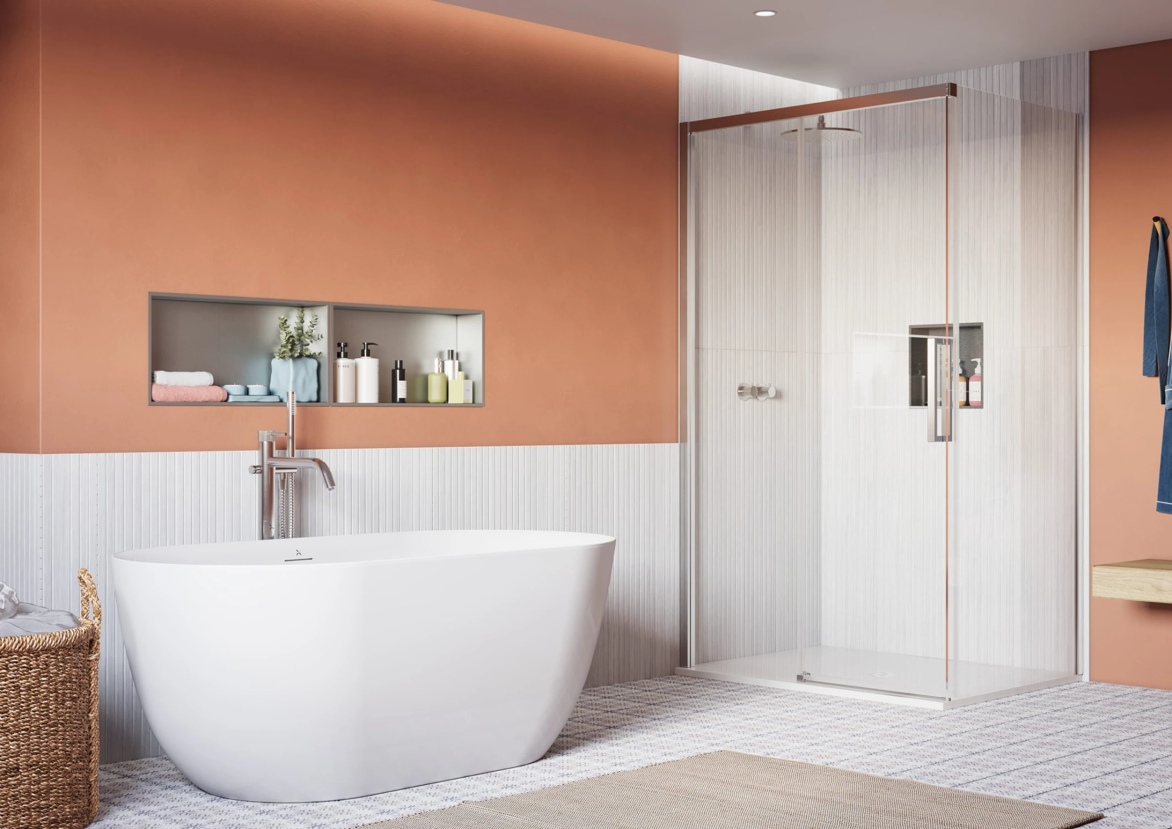 Crosswater Asura 8mm Side Panel for Sliding Door 900 Chrome