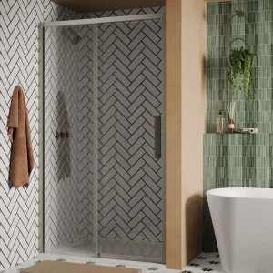 Crosswater Asura 8mm Sliding Door 1700 Brushed Nickel