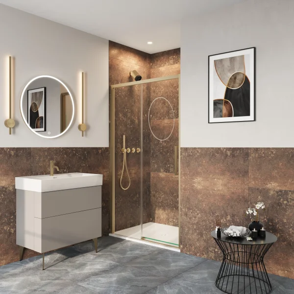 Crosswater Asura 8mm Sliding Door B 1200 Moving Door Brushed Brass