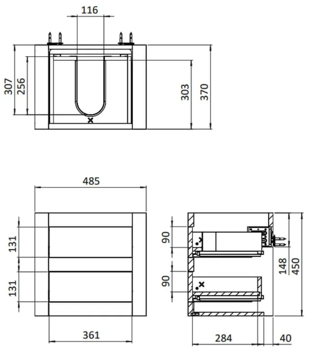 Crosswater Canvass Basin Unit 485 Sage Green detail view - Image 2