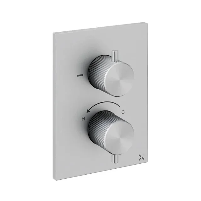 Crosswater Crossbox 3one6 2 Outlet Trim & Levers Stainless detail view - Image 1