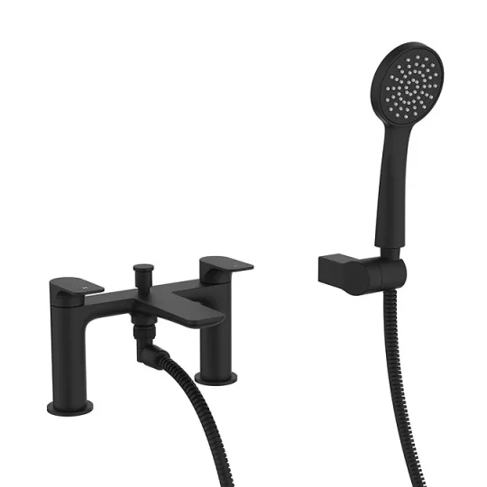 Crosswater Fuse Bath Shower Mixer Matt Black detail view - Image 1