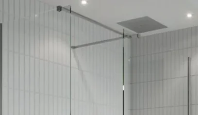 Crosswater Gallery Angled Brace Bar Brushed Nickel detail view - Image 2