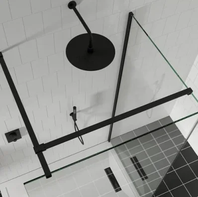 Crosswater Gallery Angled Brace Bar Matt Black detail view - Image 2