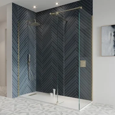 Crosswater Gallery Glass Glass Bracket Brushed Brass detail view - Image 2