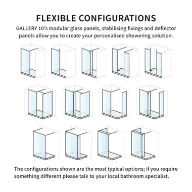 Crosswater Gallery Glass Wall Brace Chrome detail view - Image 2