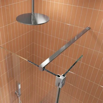 Crosswater Gallery Glass Wall Brace Chrome detail view - Image 1