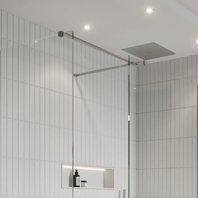 Crosswater Gallery T Brace Bar Brushed Nickel detail view - Image 1