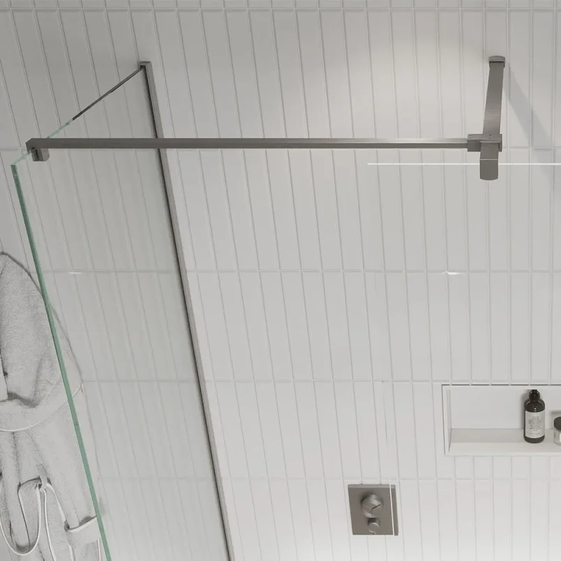 Crosswater Gallery T Brace Bar Brushed Nickel detail view - Image 2