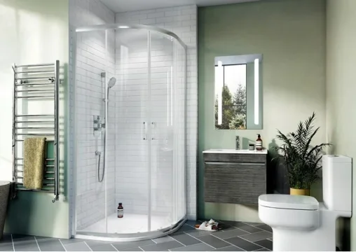 Crosswater Kai 6 Quad Double Door 800 Silver detail view - Image 1