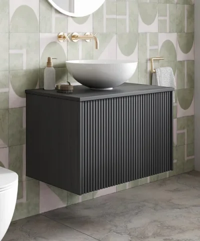 Crosswater Limit Single Drawer Unit 700 Steelwood/anthracite detail view - Image 3