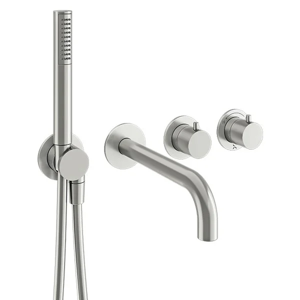 Crosswater Module Mpro 2 Control Trimset With Bath Spout & Handshower Stainless Steel Effect