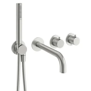 Crosswater Module Mpro 2 Control Trimset With Bath Spout & Handshower Stainless Steel Effect