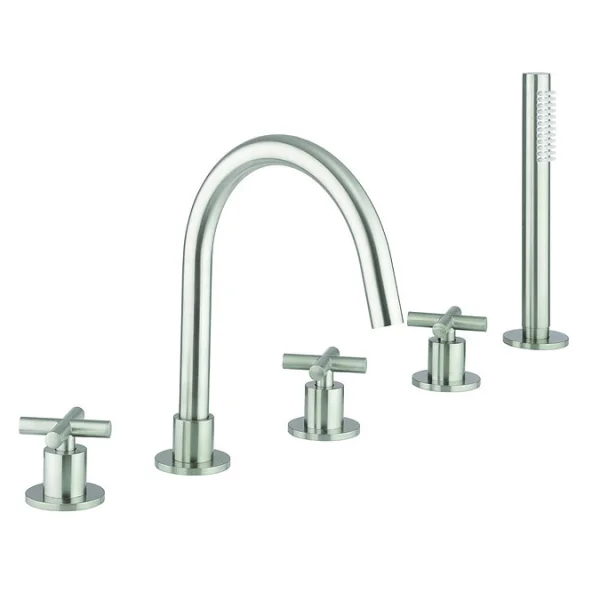Crosswater MPRO Crosshead 5 Hole Bath Shower Mixer with Kit Brushed Nickel