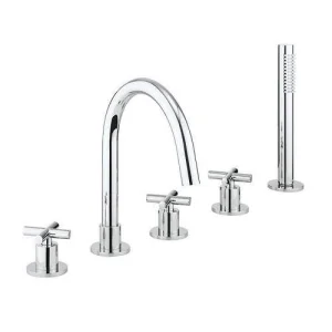 Crosswater MPRO Crosshead 5 Hole Bath Shower Mixer with Kit Chrome